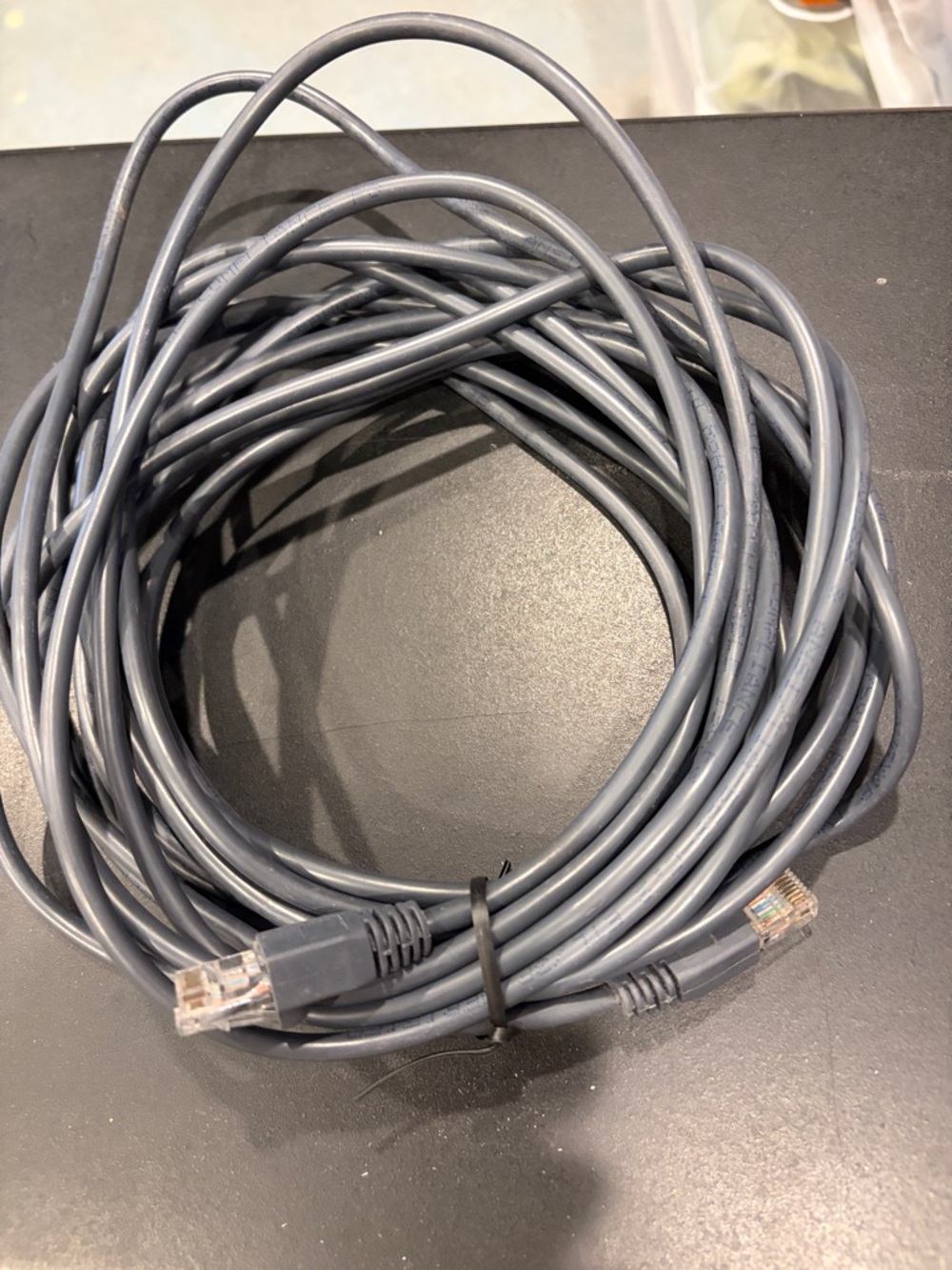 Gray Ethernet RJ45 Network Cable - Long Coiled Cord 25 Foot